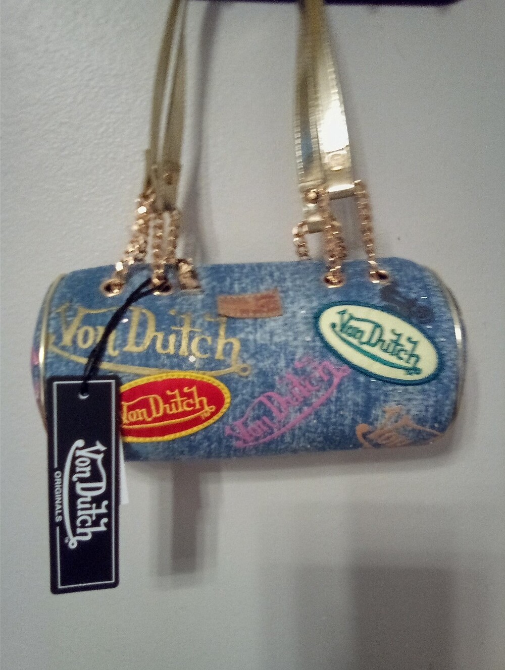 Von Dutch Pretty Blue Tube Satchel